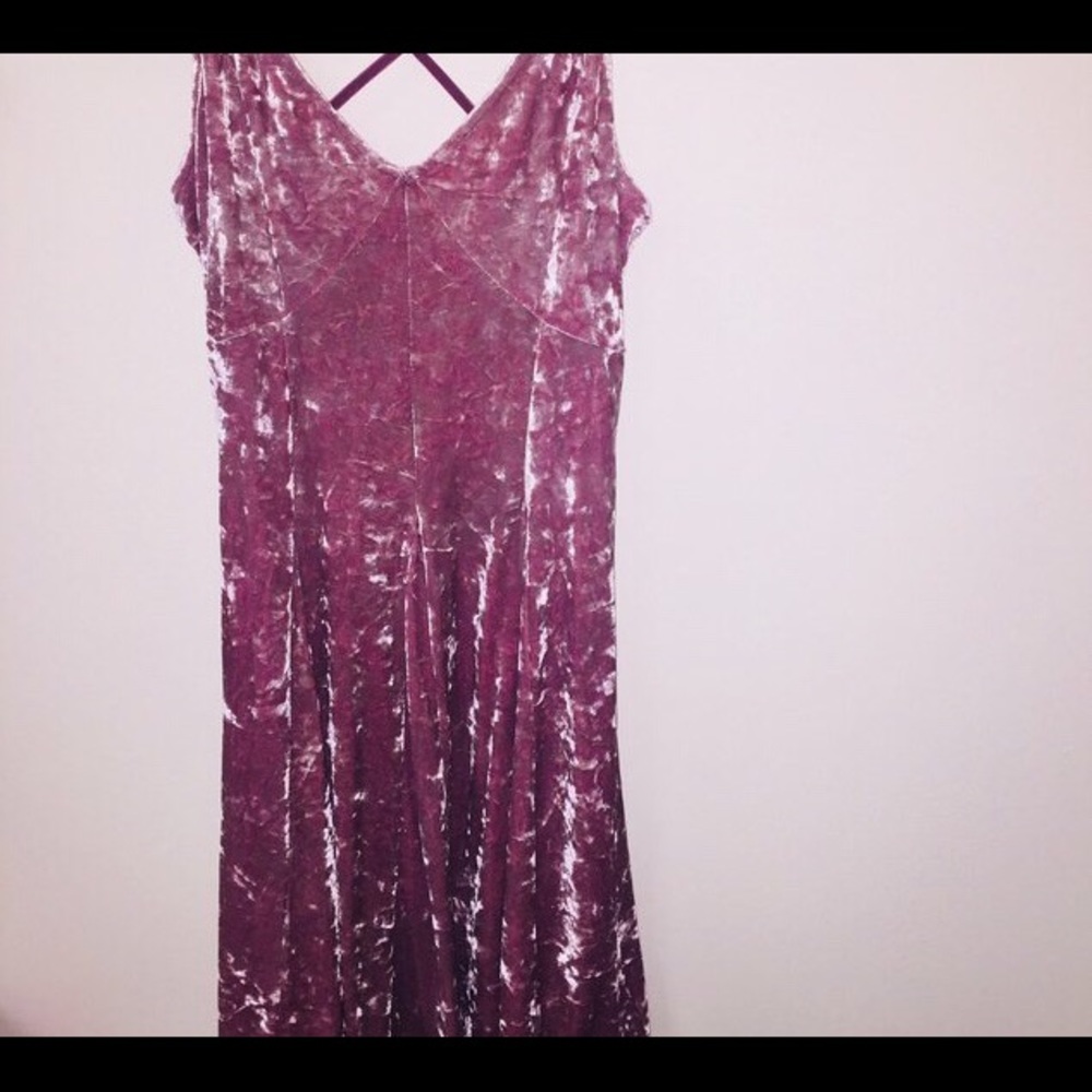velvet pink/purple strait dress